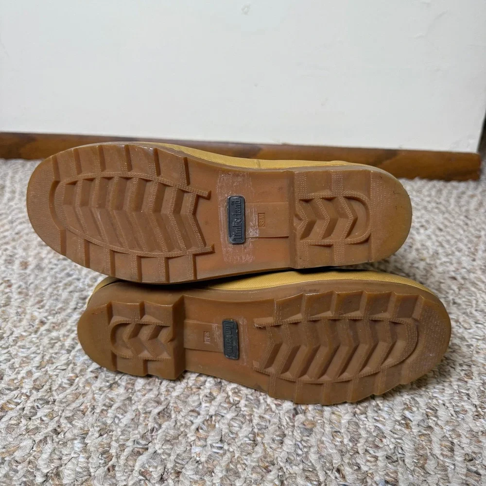 Tall Timberland Women's Wheat Yellow Rubber Lace Up Tall Rain Boots‎ Size 8